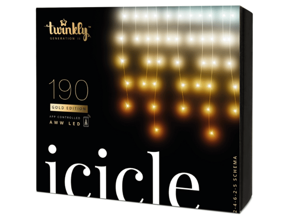 Twinkly Icicle - Stringlys - LED - klasse G - varmt hvitt til kjølig hvitt lys
