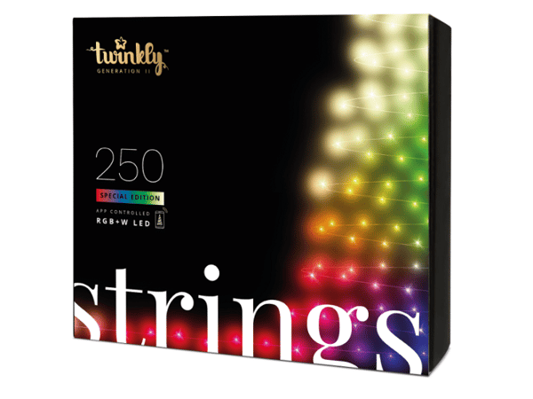 Twinkly Strings (Multicolor + White), Smart ljusslinga, Wi-Fi/Bluetooth, Transparent, U-formad, Multi, Vit, 16000000 färger