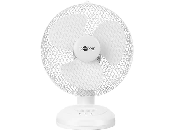 Goobay 39511, Husholdningsvifte, Hvit, Bord, Plastikk, 25 cm, Knapper