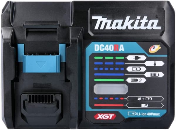 Makita DC40RA - Batterilader - Fast Charge - for Makita GA013GM201, GA023GM201, GA041GM201, JR002GM201, RT001GZ10; XGT GA041, HR008GM202