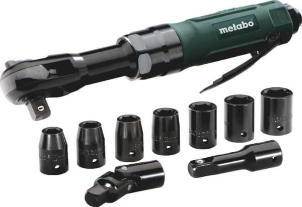 Metabo DRS 68 Set 1/2", Trykkluftskralle, Sort, Grønn, 68 Nm, 220 l/min, 6,2 stang, Trykkluft