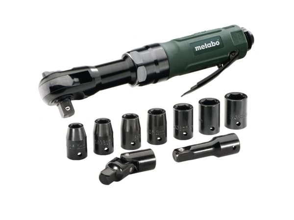 Metabo DRS 68 Set 1/2", Trykkluftskralle, Sort, Grønn, 68 Nm, 220 l/min, 6,2 stang, Trykkluft