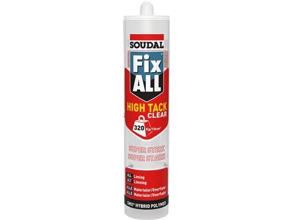 Fix All High Tack monteringslim klart 290 ml patron. Fäster på praktiskt taget alla material