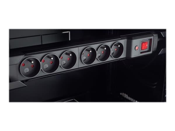 Armac M6 Rack - Pistorasia - AC 230 V - 3680 Watt - tulo: virta - lähtöliittimet: 6 (6 x IEC 60320) - 19" - 3 m johto - musta - musta