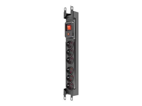 Armac M6 Rack - Pistorasia - AC 230 V - 3680 Watt - tulo: virta - lähtöliittimet: 6 (6 x IEC 60320) - 19" - 3 m johto - musta - musta