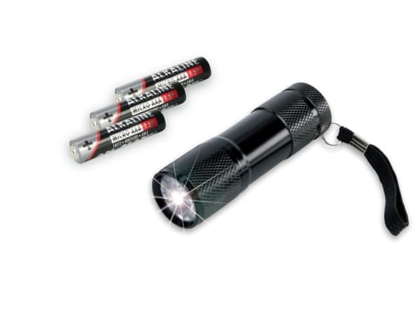 Ansmann Action9, Käsikokoinen taskulamppu, Musta, Alumiini, LED, 9 lamppua, 30 m