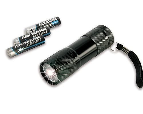 Ansmann Action9, Käsikokoinen taskulamppu, Musta, Alumiini, LED, 9 lamppua, 30 m musta
