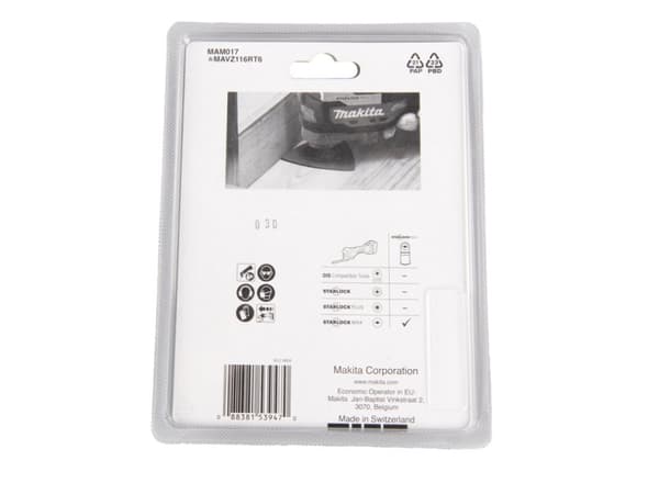 Makita B-66575, Forbrenningspute, Tre, Sort, Brun, 116 mm, 1 stykker