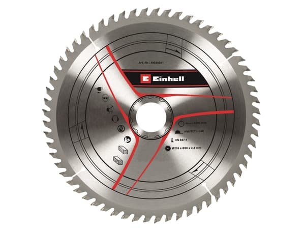 Einhell Einhell Stationary Saw Accessory, TCT circ saw blade 216x30 T60