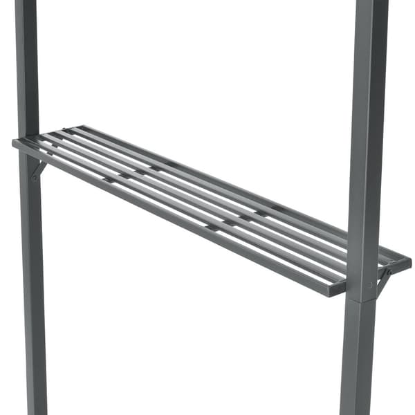 [en.casa] BBQ-paviljong Parga-grillpaviljong-250x241x151cm-pulverlackerat stål-eldtåligt tak-med sidohyllor-antracit-mörkgrå