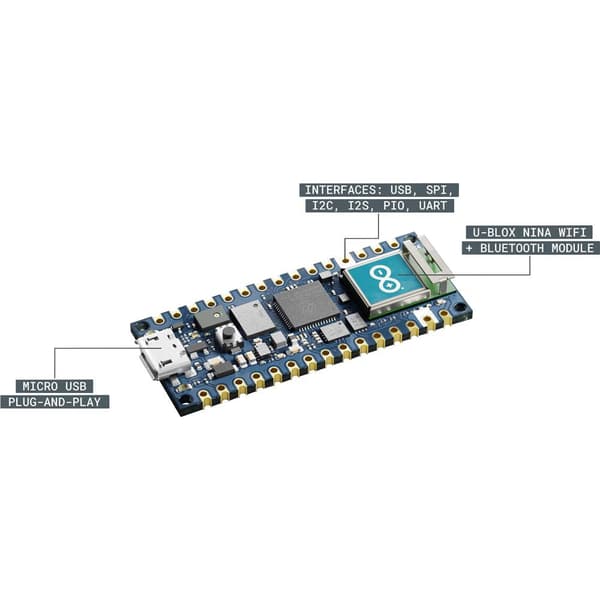 Arduino ABX00052 Kort NANO RP2040 CONNECT Nano