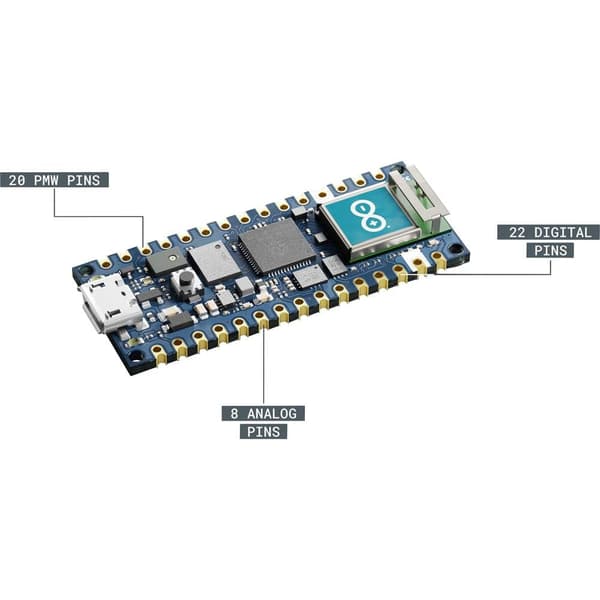 Arduino ABX00053 Kort NANO RP2040 CONNECT I/O-Pins Nano