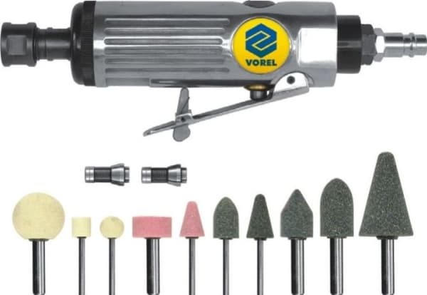 VOREL PNEUMAATTINEN SUORA HIOMAKONE + TARVIKKEET 81109
