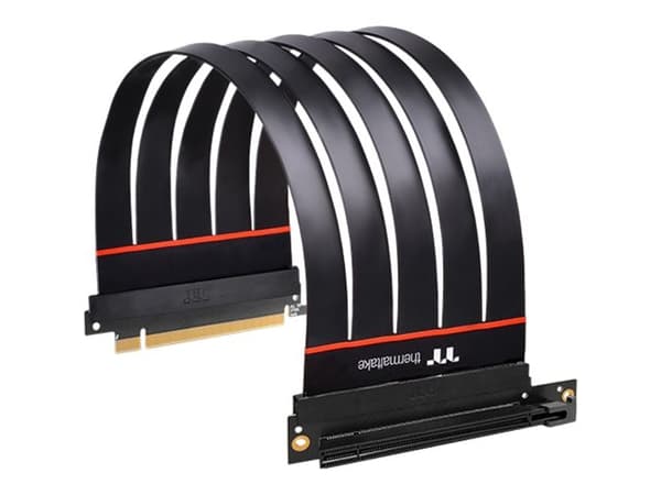Thermaltake TT Premium PCI-E 4.0 Extender - PCI Express x16 kabel - 164 pin PCI Express (han) til 164 pin PCI Express (hun) vinklet - 30 cm - sort