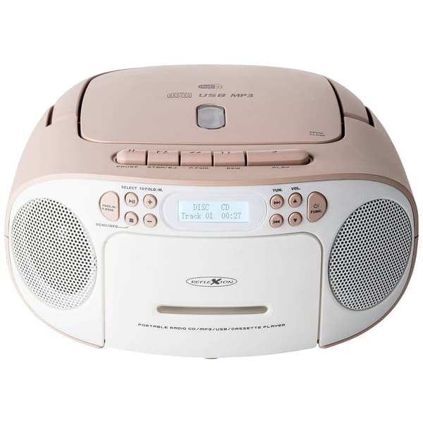 CD-radio Reflexion DAB+, DAB, FM Vit, Rosa