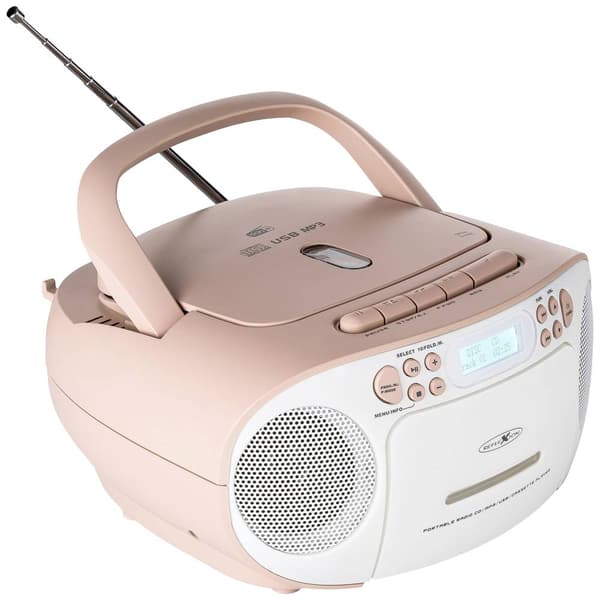 CD-radio Reflexion DAB+, DAB, FM Vit, Rosa