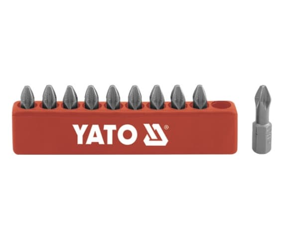 Yato YT-0475, 10 kpl, Phillips, Terästä, 25 mm, 25,4 / 4 mm (1 / 4")