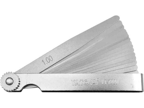 Yato YT-7220, Rostfritt stål, 0.04,0.05,0.06,0.07,0.08,0.09,0.1,0.15,0.2,0.25,0.3,0.4,0.5,0.75,1 mm, Rostfritt stål, 17 styck, 100 mm