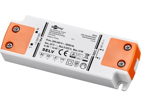 Goobay 30633, Orange, Vit, IP20, -20 - 45 ° C, VDE, 15 W, 200 - 240 V