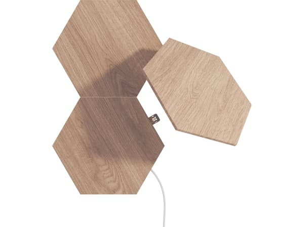 Nanoleaf Elements - Trådlös belysningspanel - sexhörning - wood look (paket om 3)