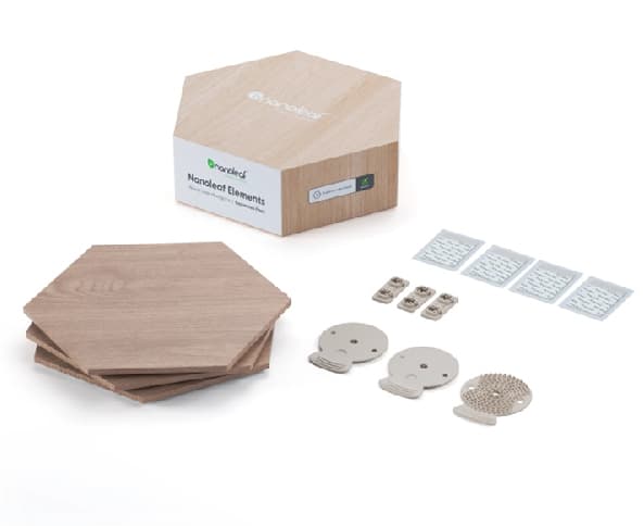 Nanoleaf Elements - Trådlös belysningspanel - sexhörning - wood look (paket om 3)
