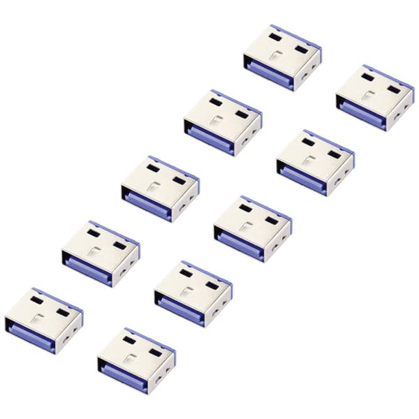 Renkforce RF-4695230 USB-portlås Set 10 st Silver-blå
