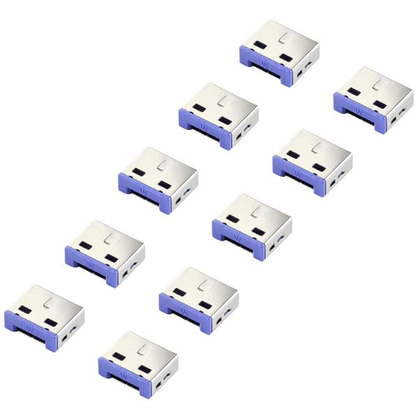 Renkforce RF-4695230 USB-portlås Set 10 st Silver-blå