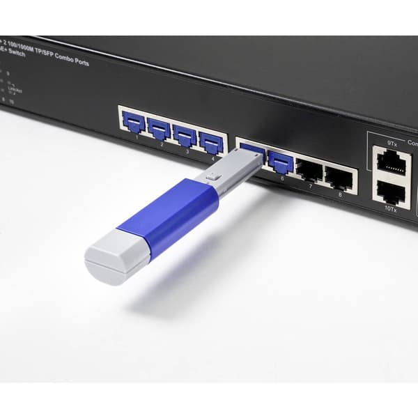 Renkforce RF-4695234 RJ45 LAN Portlås Set 10 st Silver-blå inkl. 1 nyckel
