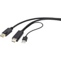 Miniatyrbild 1 av 3: Renkforce DisplayPort / HDMI Adapterkabel DisplayPort-kontakt, HDMI-A-kontakt 2.00 m Svart RF-4600632 DisplayPort-kabel