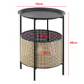 Miniatyrbild 3 av 7: [en.casa]® Soffbord Beaumont-45xØ35cm-metall-svart-sandfärg