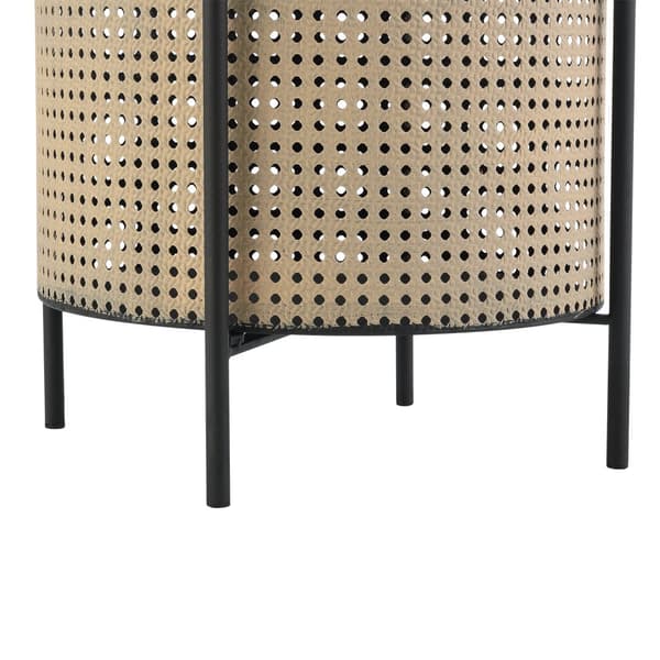 [en.casa]® Soffbord Beaumont-45xØ35cm-metall-svart-sandfärg