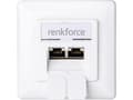 Pikkukuva 1 / 5: Renkforce RF-4697900 Verkkopistorasia Pinta-asennus CAT 6 2 porttia Kirkas valkoinen