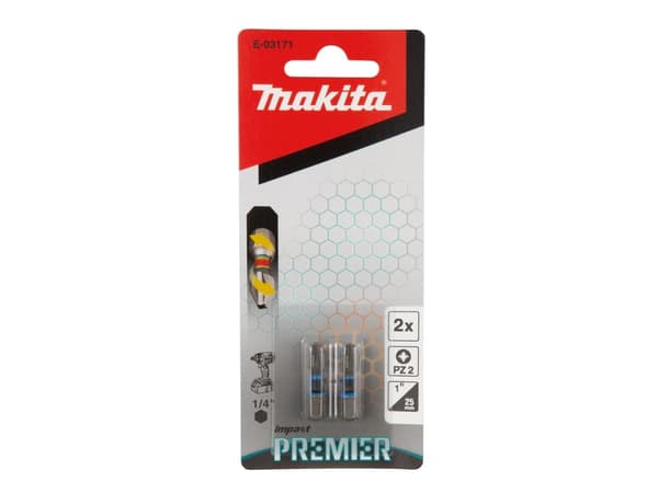 Makita Impact Premier - Iskuruuvimeisselin kärki - 2 kpl - pozidriv - PZ2 - kuusiokolo - pituus: 25 mm