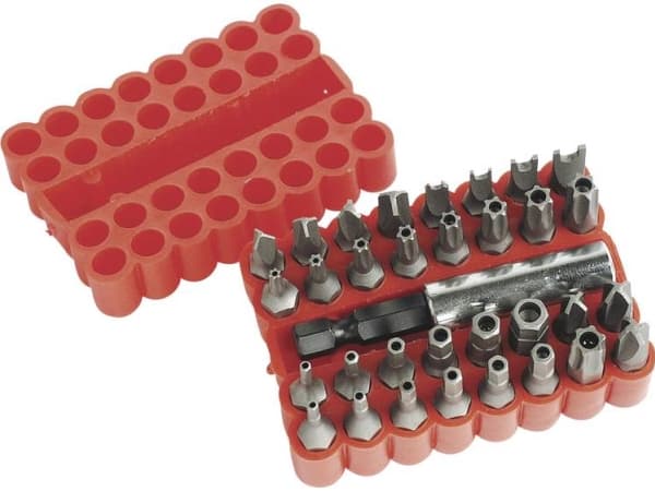 Brüder Mannesmann M 297-33 Bit-sats 33 stycken T-profil med hål, Invändig sexkant BO, Tri-Wing, Locknut, TORQ