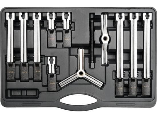 Yato YT-25105, Vetolaite, jossa on liukuleuat, Hiiliteräs, Kromi, Musta, Ruostumaton teräs, 12 kpl