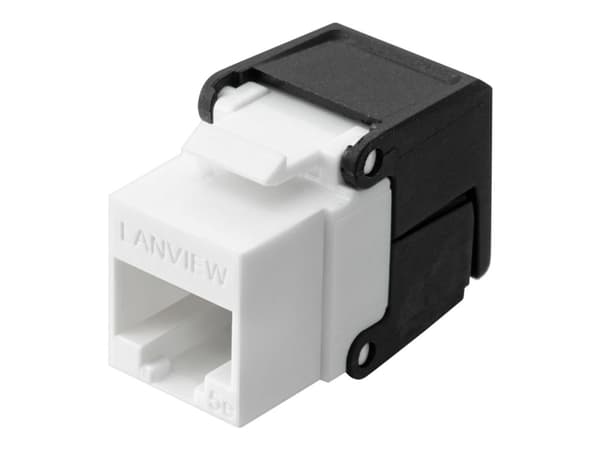 Lanview - Modulinnlegg - Cat 5e, unshielded, flip - CAT 5e - UTP - RJ-45 - svart, hvit