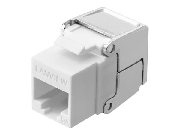 Lanview - Modulaarinen insertti - Cat 6a, ei-näytettävä, käännettävä - CAT 6a - UTP - RJ-45 - valkoinen, hopea