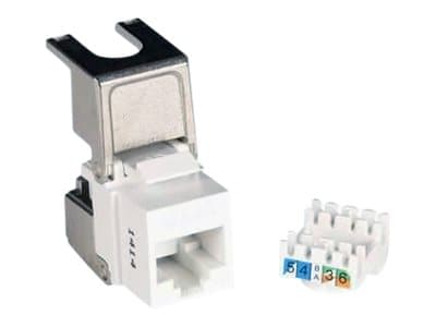 Lanview PRO - Modulaarinen insertti - Cat 6a, ei-näytettävä, käännettävä - CAT 6a - UTP - RJ-45 - valkoinen, hopea