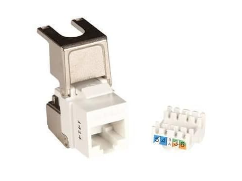 Lanview PRO - Modulaarinen insertti - Cat 6a, ei-näytettävä, käännettävä - CAT 6a - UTP - RJ-45 - valkoinen, hopea