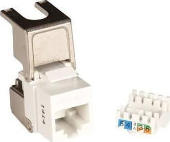 Lanview PRO - Modulaarinen insertti - Cat 6a, ei-näytettävä, käännettävä - CAT 6a - UTP - RJ-45 - valkoinen, hopea
