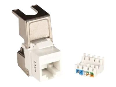 Lanview PRO - Modulaarinen insertti - Cat 6a, ei-näytettävä, käännettävä - CAT 6a - UTP - RJ-45 - valkoinen, hopea