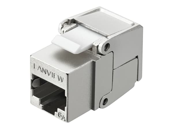 Lanview - Modulär insättning - Cat 6a, shielded, flip - CAT 6a - RJ-45 - silver
