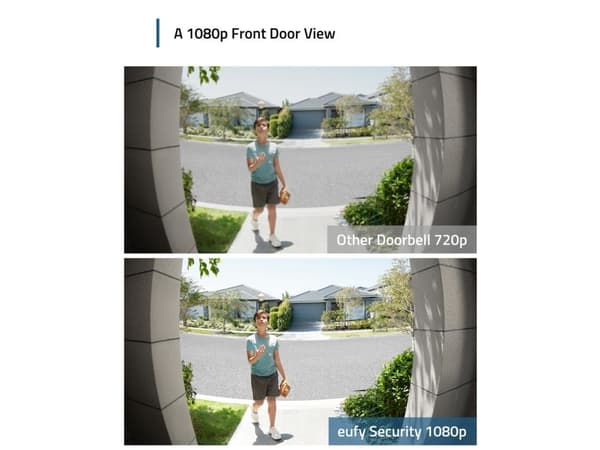 Eufy Video Doorbell 1080p, Musta, Valkoinen, Koti, IP65, 1600 x 1200 pikseliä, 5 m, 1080p
