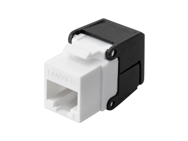 Lanview - Modulaarinen insertti - Cat 6, ei-näytettävä, käännettävä - CAT 6 - UTP - RJ-45 - musta, valkoinen