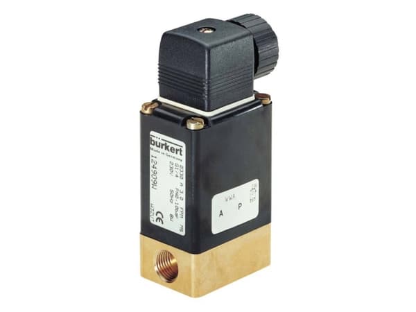 Bürkert 122101 2/2-vejs Direkte styret ventil 24 V/DC G 1/4 muffe Nominel dimension 4 mm Kabinetmateriale Edelstahl (value.1391400) Forseglingsmateri