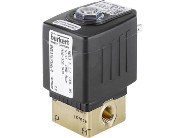 Bürkert 125317 2/2-vejs Direkte styret ventil 24 V/DC G 1/4 muffe Nominel dimension 3 mm Kabinetmateriale Edelstahl (value.1391400) Forseglingsmateri