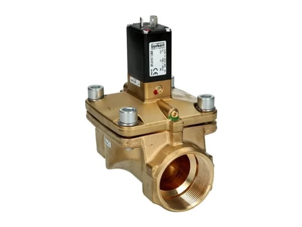 Bürkert 134450 2/2-vejs Servostyret ventil 24 V/DC G 2 muffe Nominel dimension 50 mm Kabinetmateriale Messing (value.1391473) Forseglingsmateriale NB