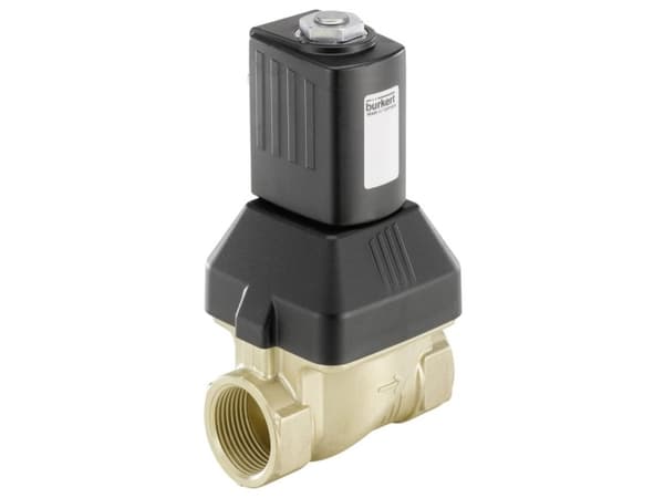 Bürkert 221736 2/2-vejs Servostyret ventil 230 V/AC G 1 muffe Nominel dimension 25 mm Kabinetmateriale Messing (value.1391473) Forseglingsmateriale F