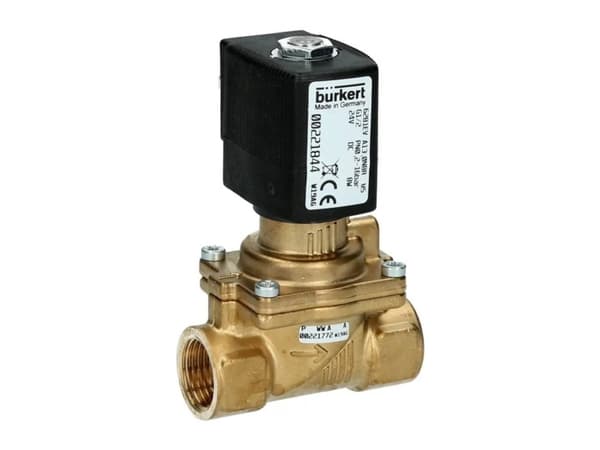 Bürkert 221844 2/2-vejs Servostyret ventil 24 V/DC G 1/2 muffe Nominel dimension 13 mm Kabinetmateriale Messing (value.1391473) Forseglingsmateriale