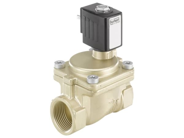 Bürkert 221942 2/2-vejs Servostyret ventil 230 V/AC G 1 muffe Nominel dimension 25 mm Kabinetmateriale Messing (value.1391473) Forseglingsmateriale N
